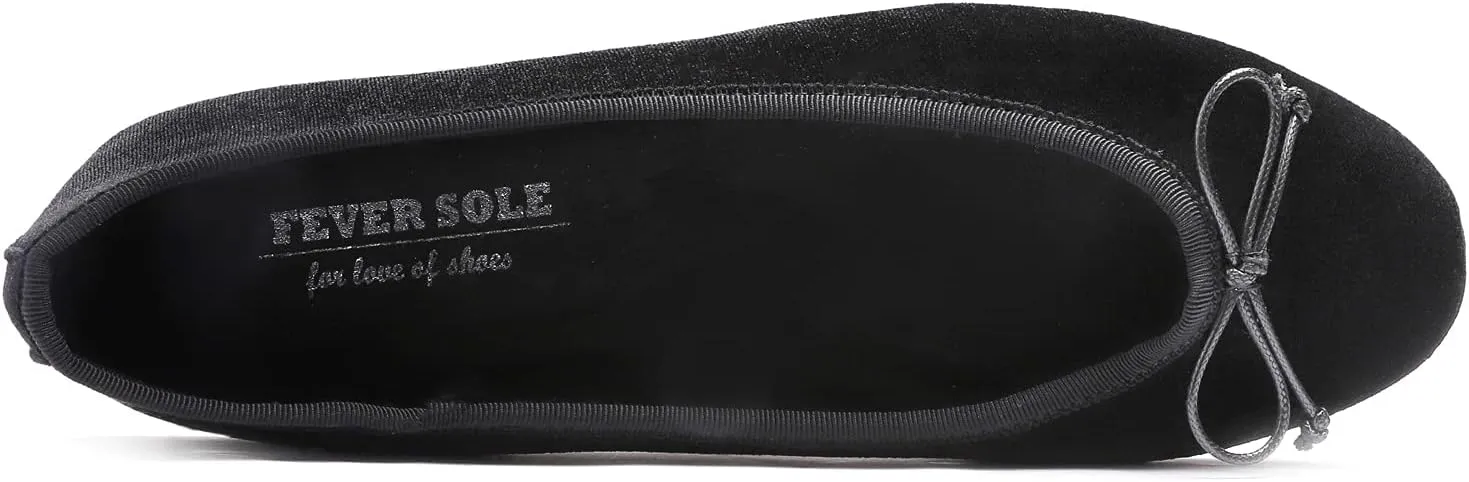 FEVERSOLE Women's Ultra Soft Colorful Memory Foam Cushioned Faux Suede Home Ballet Flats