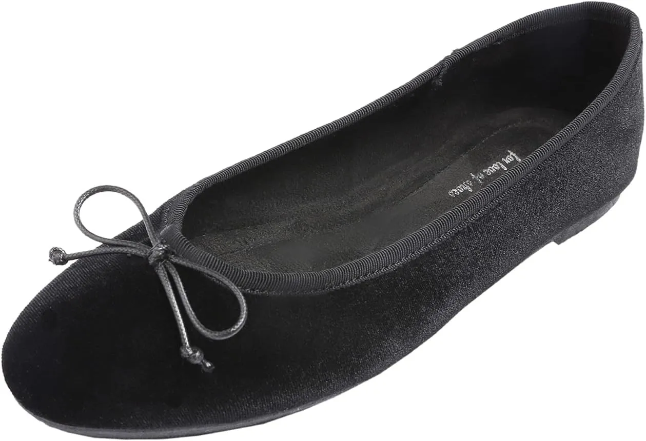 FEVERSOLE Women's Ultra Soft Colorful Memory Foam Cushioned Faux Suede Home Ballet Flats
