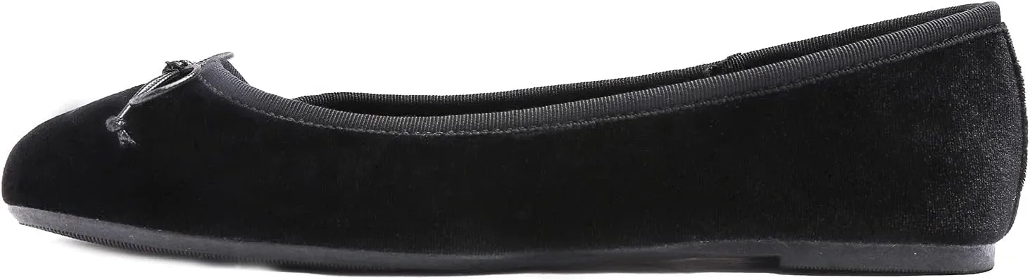 FEVERSOLE Women's Ultra Soft Colorful Memory Foam Cushioned Faux Suede Home Ballet Flats
