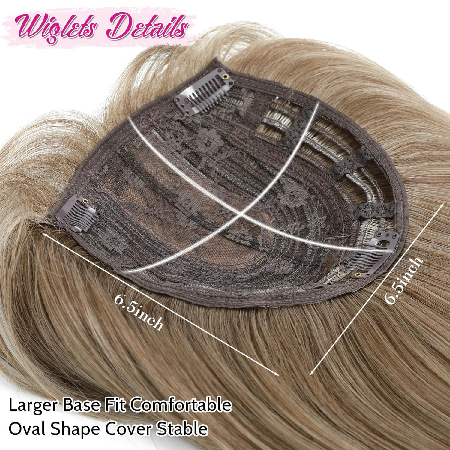 Fine Plus 12 Inch Synthetic Hair Toppers for Women with Thinning Hair – Natural Look Clip in Top Hairpiece, Lightweight Wiglet for Daily Wear
