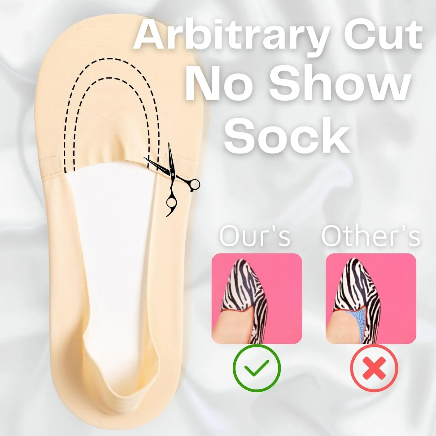 Flammi Ultra-Thin Sock Women's No Show Liner Socks Non Slip Cotton Bottom Socks for Sneaker Lofer
