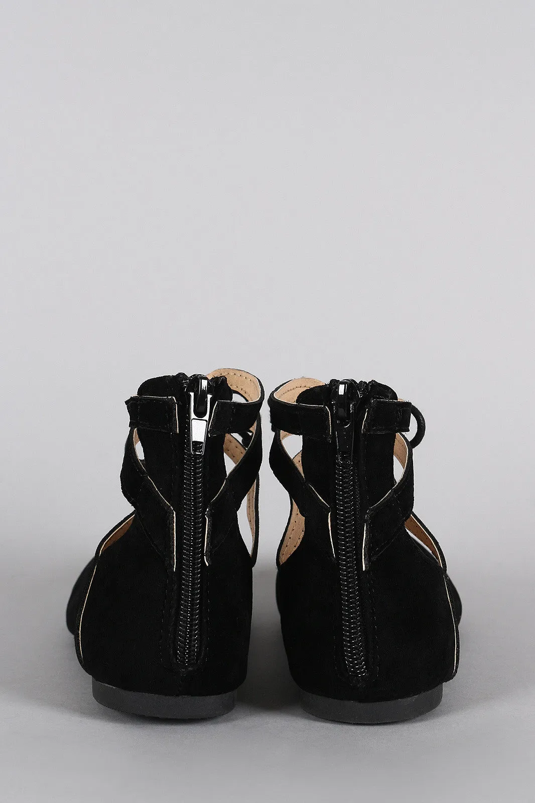 Flat Ankle Cuff Round Weekly deal Misbehave Suede Ballet Toe Customer-oriented