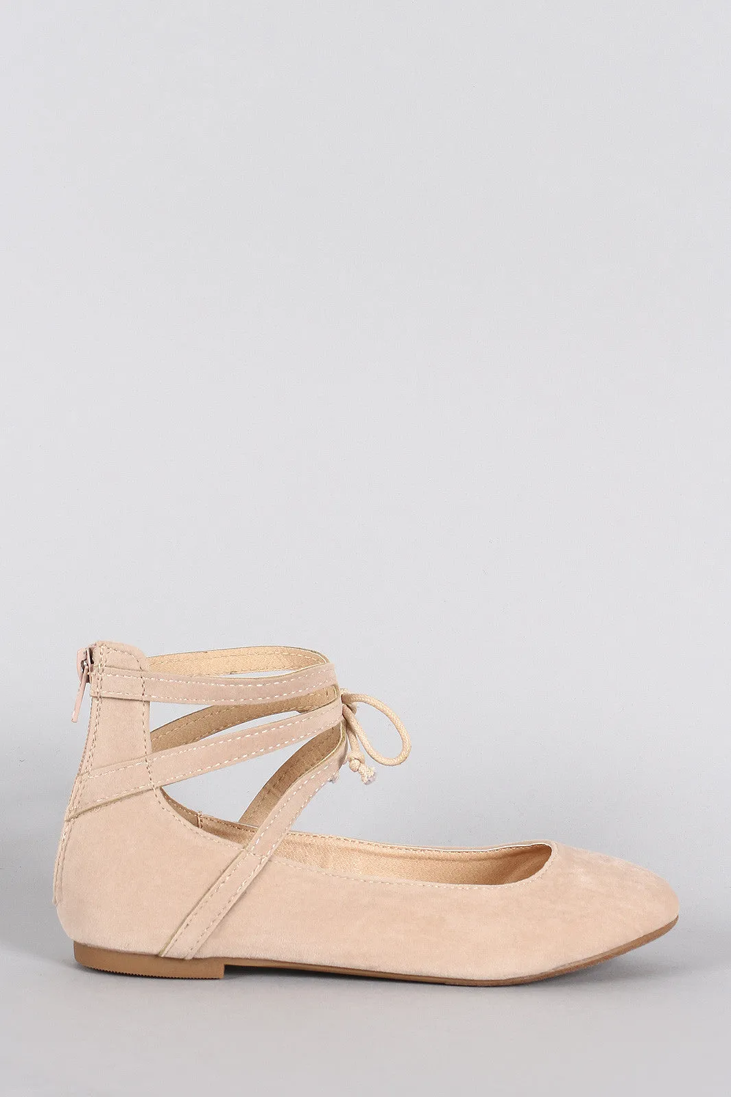 Flat Ankle Cuff Round Weekly deal Misbehave Suede Ballet Toe Customer-oriented