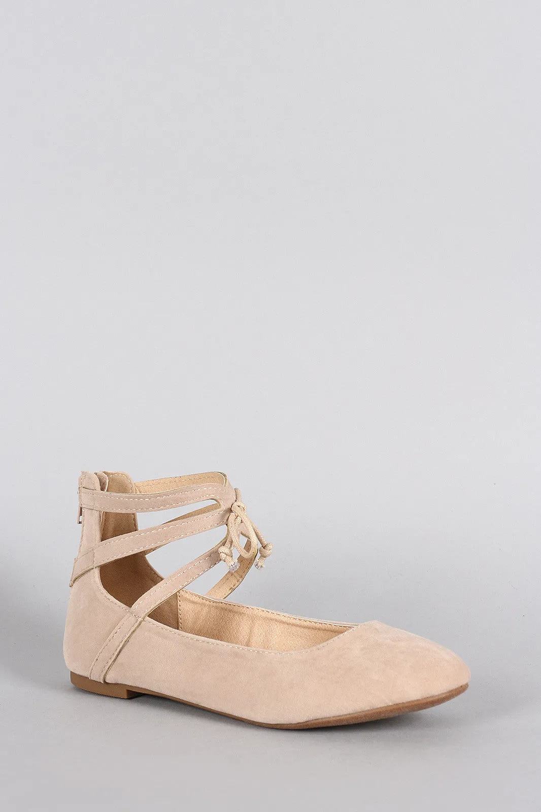 Flat Ankle Cuff Round Weekly deal Misbehave Suede Ballet Toe Customer-oriented