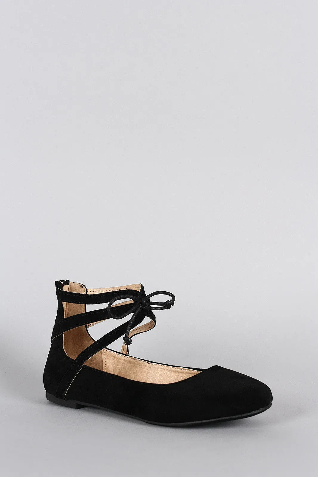 Flat Ankle Cuff Round Weekly deal Misbehave Suede Ballet Toe Customer-oriented