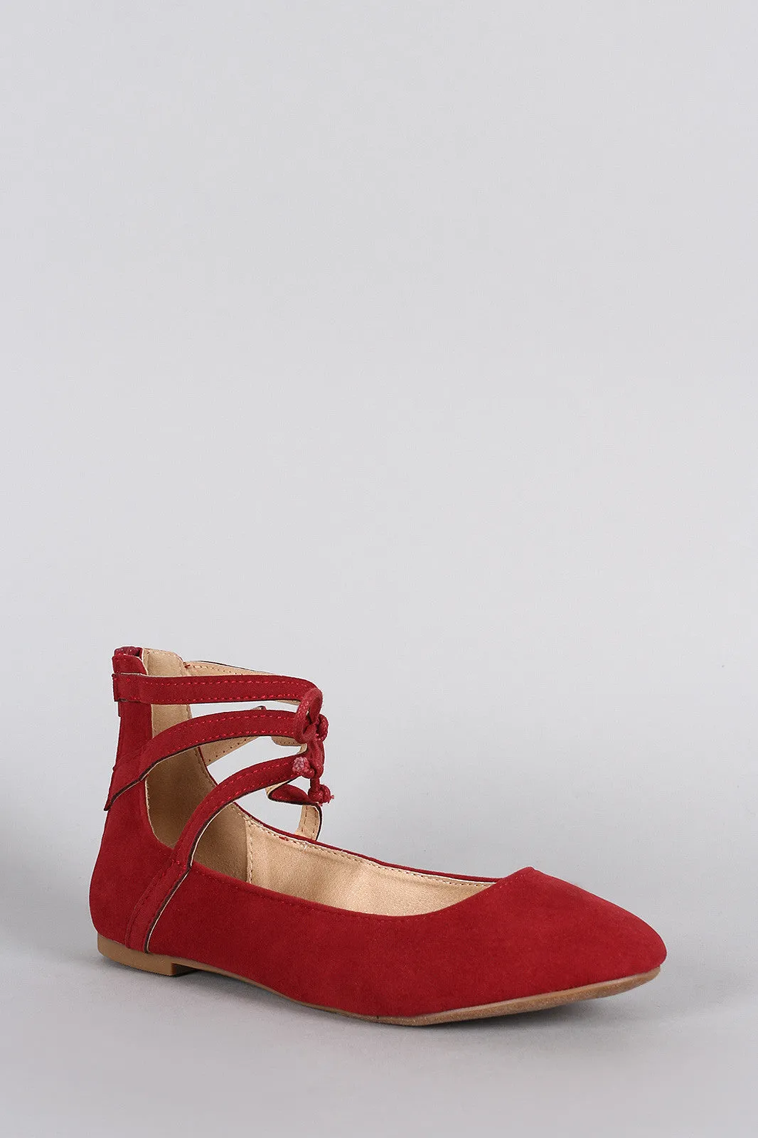 Flat Ankle Cuff Round Weekly deal Misbehave Suede Ballet Toe Customer-oriented