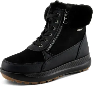 Flexus Women's BURRELL Lace-Up Platform Booties with Faux Fur Lining, Zipper Closure, and Cozy Design