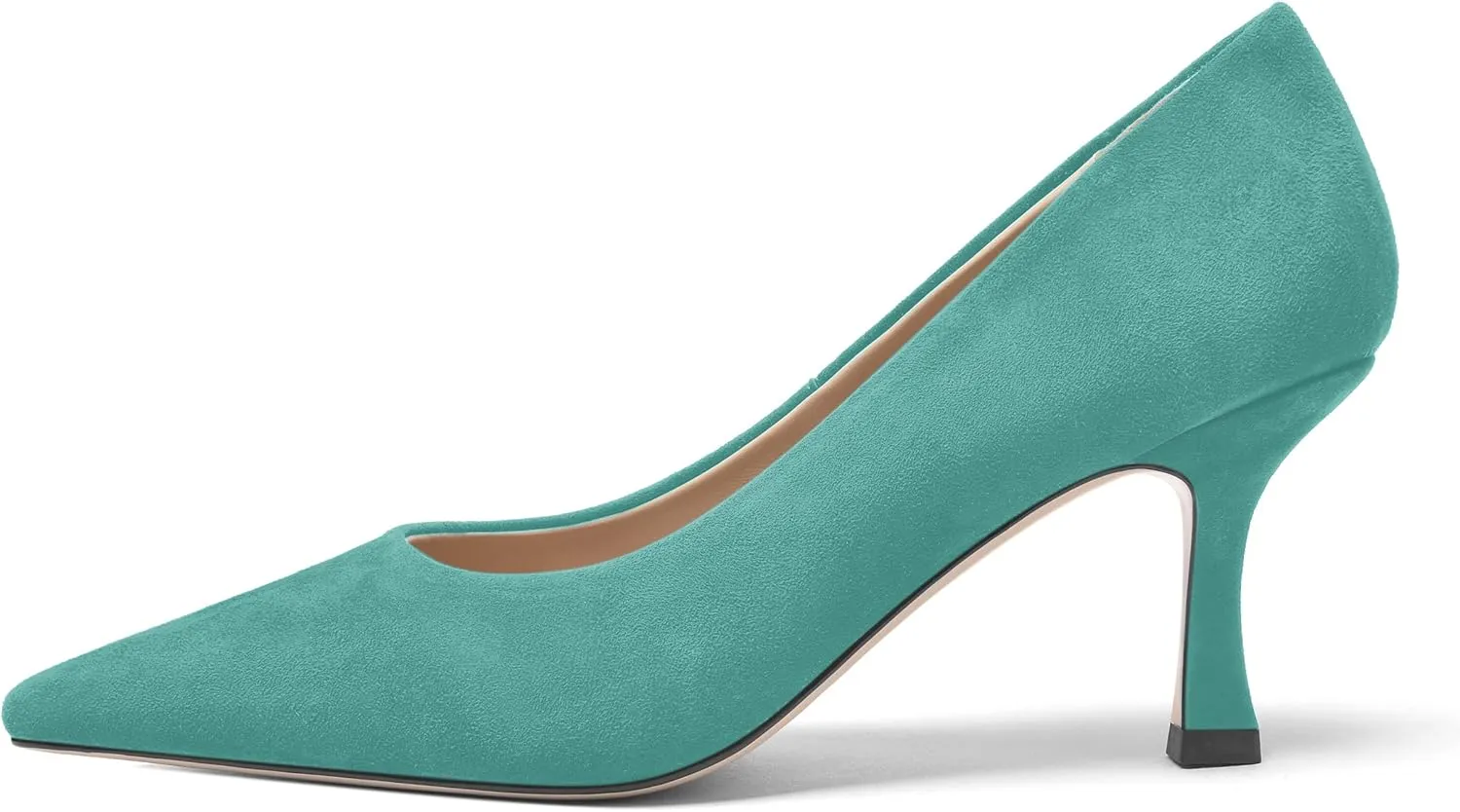 FOGEENA Womens Suede Pointed Toe Dress Slip On Wedding Stiletto High Heel Pumps Shoes 2.5 Inch