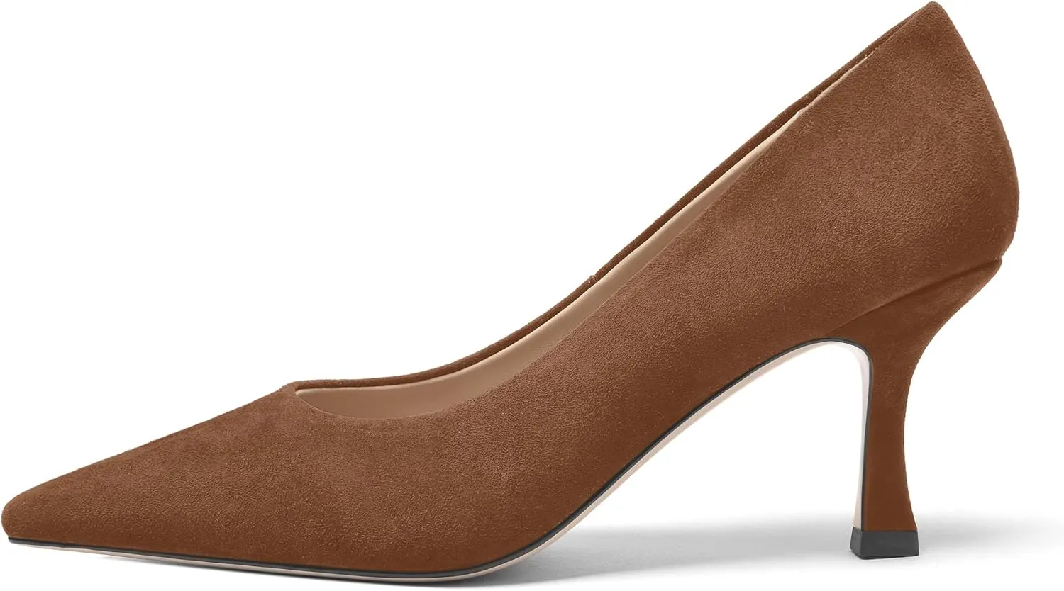 FOGEENA Womens Suede Pointed Toe Dress Slip On Wedding Stiletto High Heel Pumps Shoes 2.5 Inch