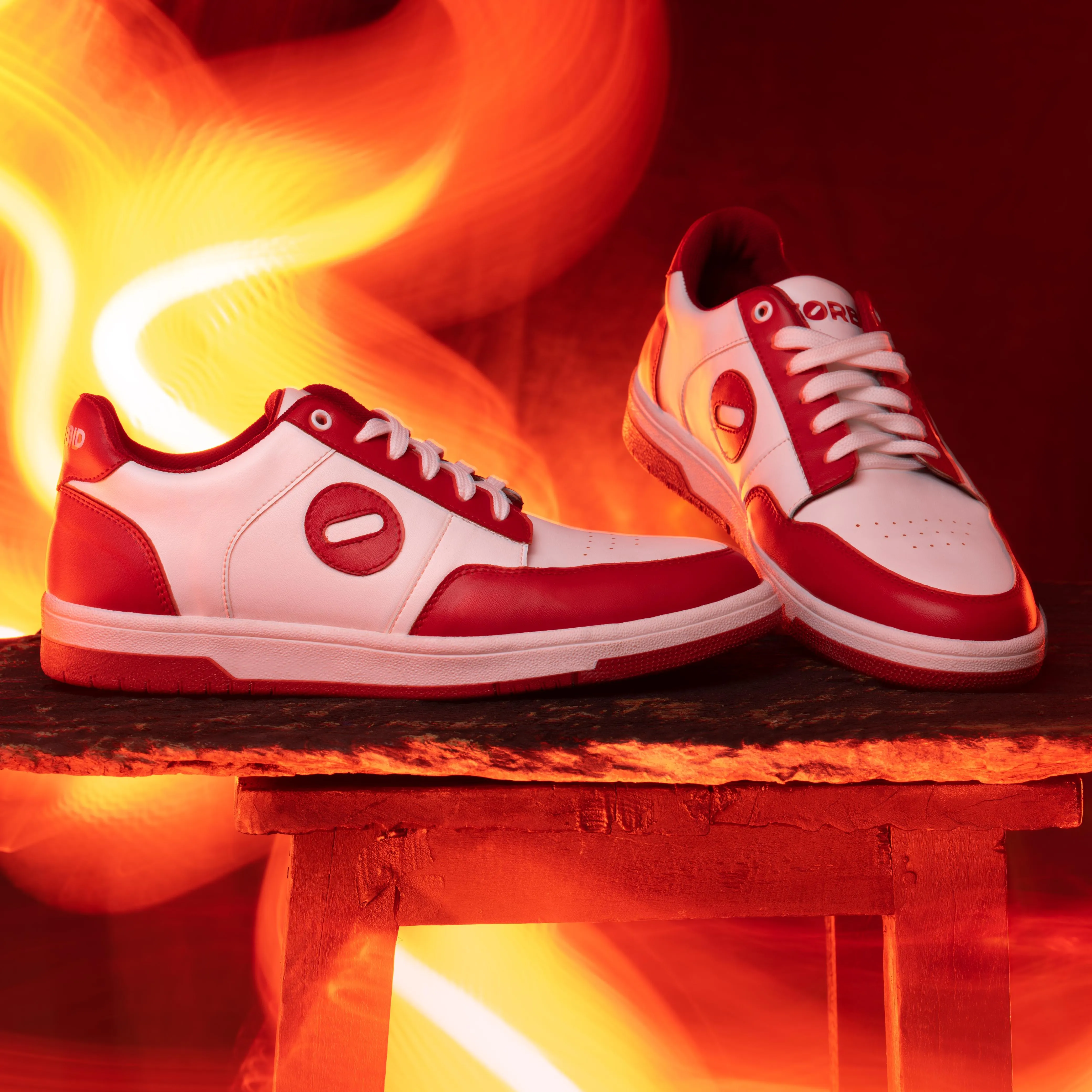 Forbid Fire Element | Red and White Sneaker