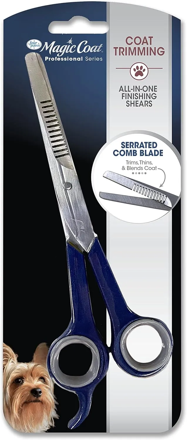 Four Paws Magic Coat Professional Series All-in-One Finishing Shears for Dogs, Dog Grooming Scissors, 1 Count