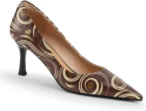 FOWT Simple Solid Croc-Embossed Pointed Toe Pumps Women Dressy Slip on Thin High Heels Sexy Shallow Party Evening Dance Shoes US Size 4-16