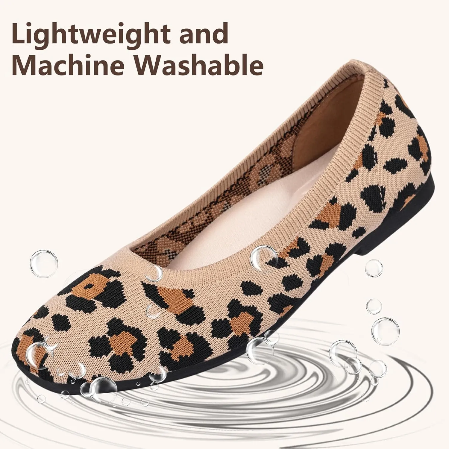 Frank Mully Women's Flats Square Toe Flats Comfortable Slip on Washable Ballet Flats Shoes for Women Dressy Work