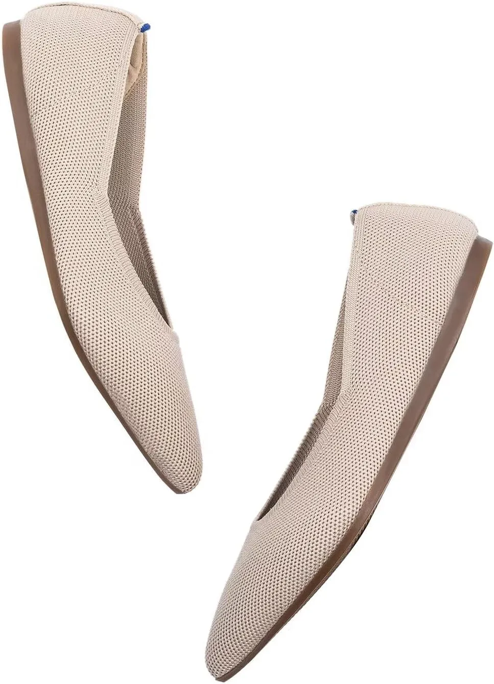 Frank Mully Womens Pointed Toe Flats Knit Dress Shoes Comfort Women Shoes Slip On Shoes for Woman Classic Softable Shoes Low Wedge