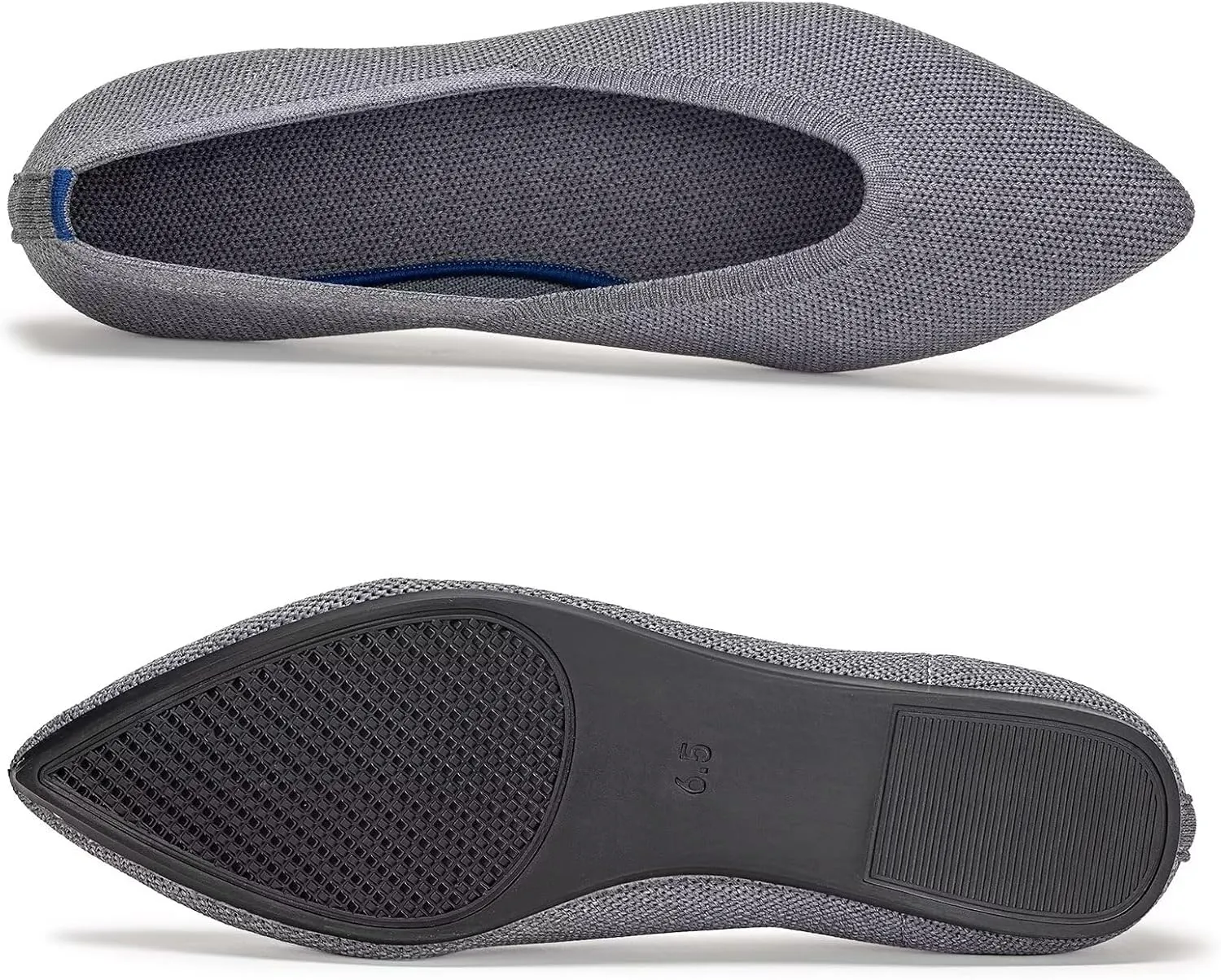 Frank Mully Womens Pointed Toe Flats Knit Dress Shoes Comfort Women Shoes Slip On Shoes for Woman Classic Softable Shoes Low Wedge