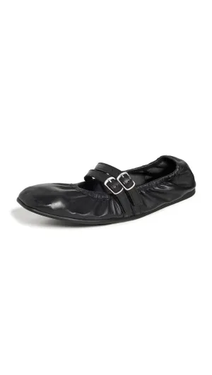 Free People Women's Gemini Ballet Flat, Black, 9