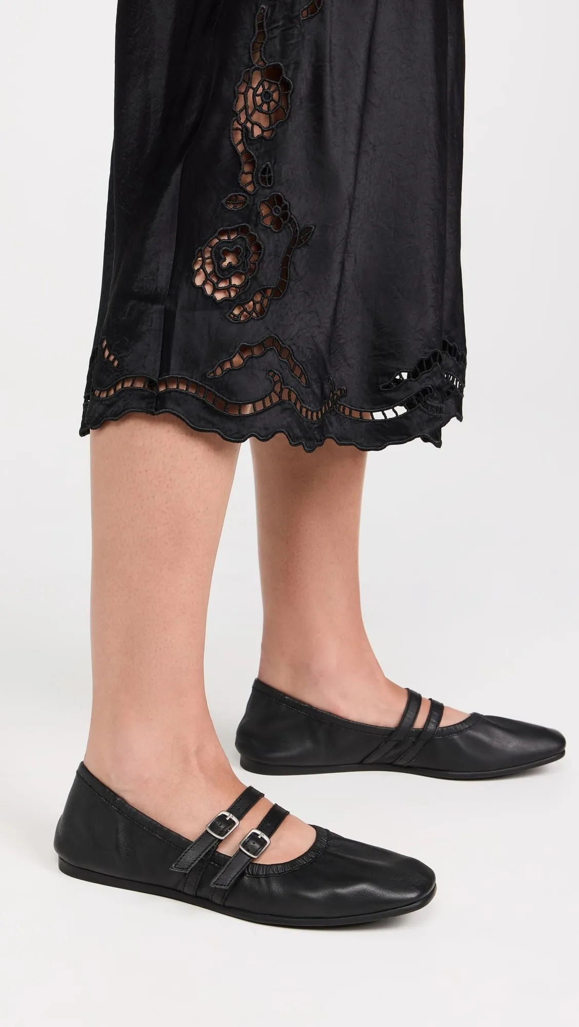 Free People Women's Gemini Ballet Flat, Black, 9