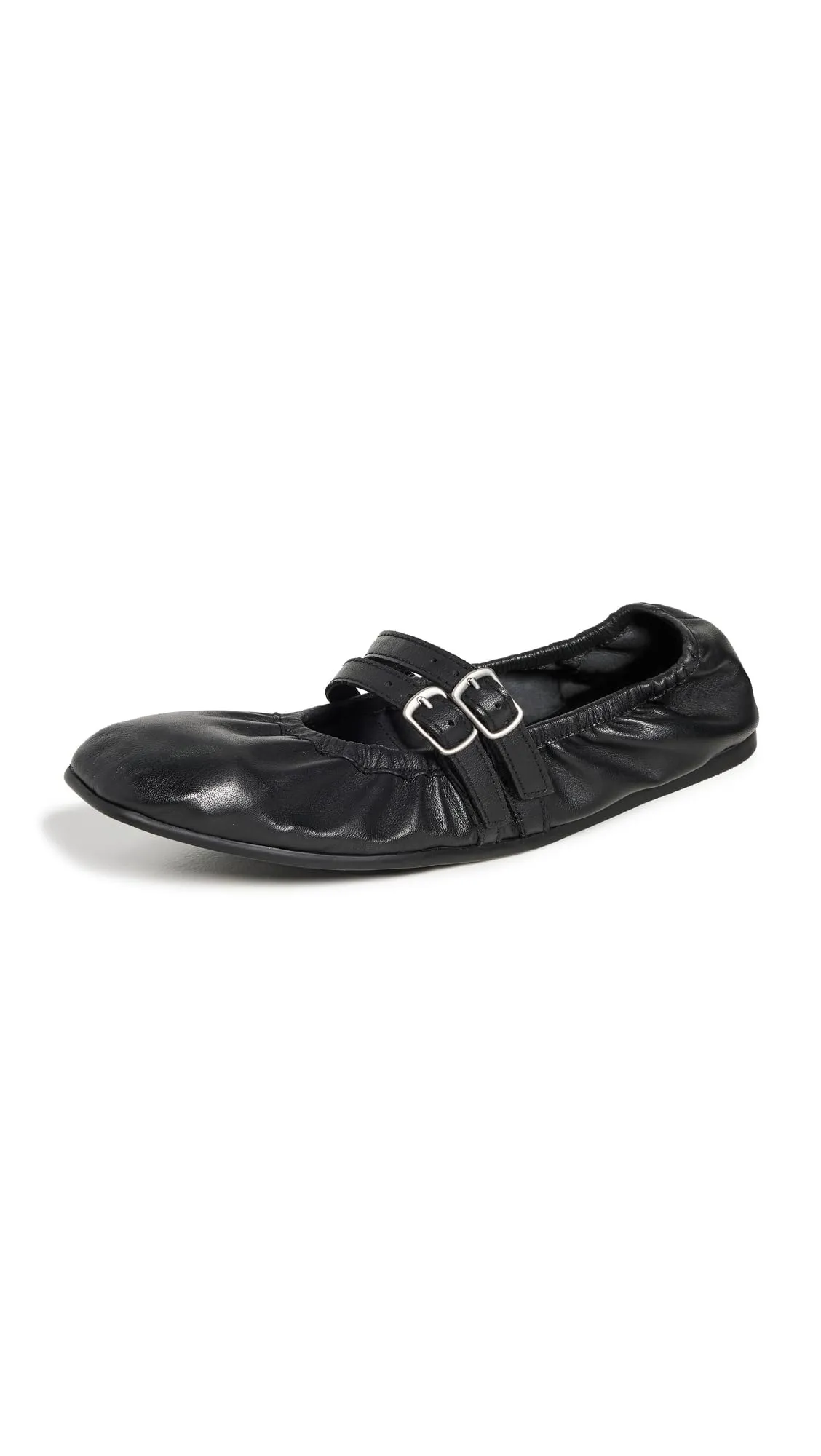 Free People Women's Gemini Ballet Flat, Black, 9