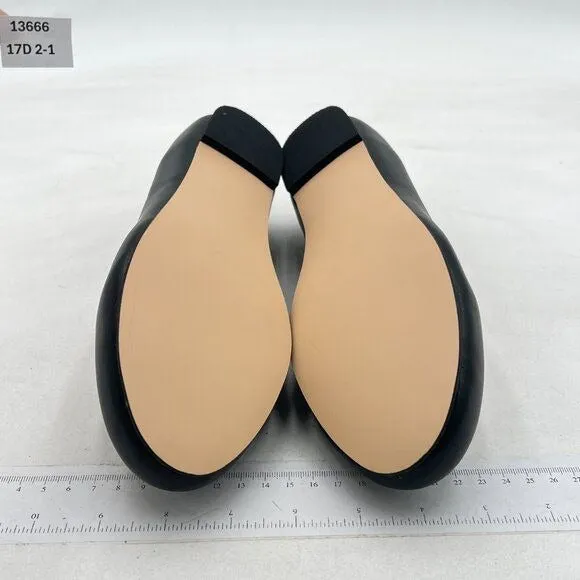 FSJ Black Women Closed Round Toe Flats Slip On Ballet Flats Casual Flat Shoes
