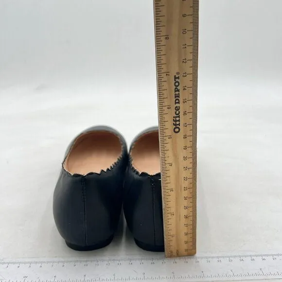 FSJ Black Women Closed Round Toe Flats Slip On Ballet Flats Casual Flat Shoes