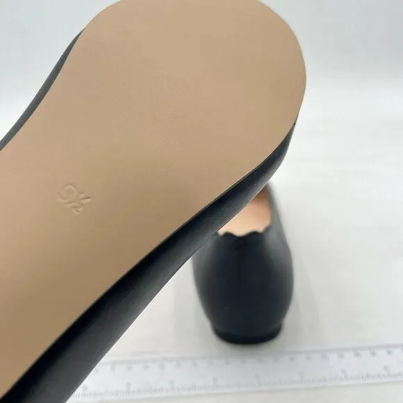 FSJ Black Women Closed Round Toe Flats Slip On Ballet Flats Casual Flat Shoes