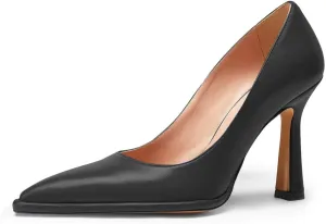 FSJ Women Classic Closed Almond Toe Thin Platform Pumps Slip On Stiletto High Heels Formal Business Wedding Shoes Size 4-16 US