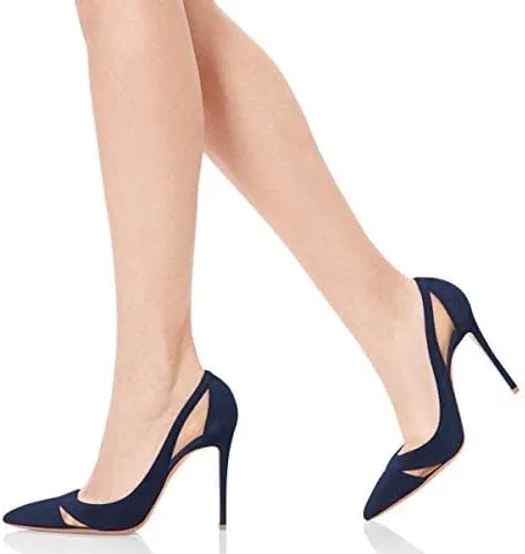 FSJ Women Elegant Mesh High Heel Pump Pointed Toe Stiletto Thin Slip on Dress Prom Party Ladie Shoes Size 4-15 US
