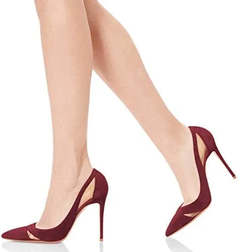 FSJ Women Elegant Mesh High Heel Pump Pointed Toe Stiletto Thin Slip on Dress Prom Party Ladie Shoes Size 4-15 US