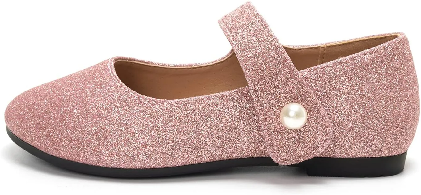 FUNKYMONKEY Toddler/Little Girl Mary Jane Dress Shoes Casual Slip on Ballet Flat