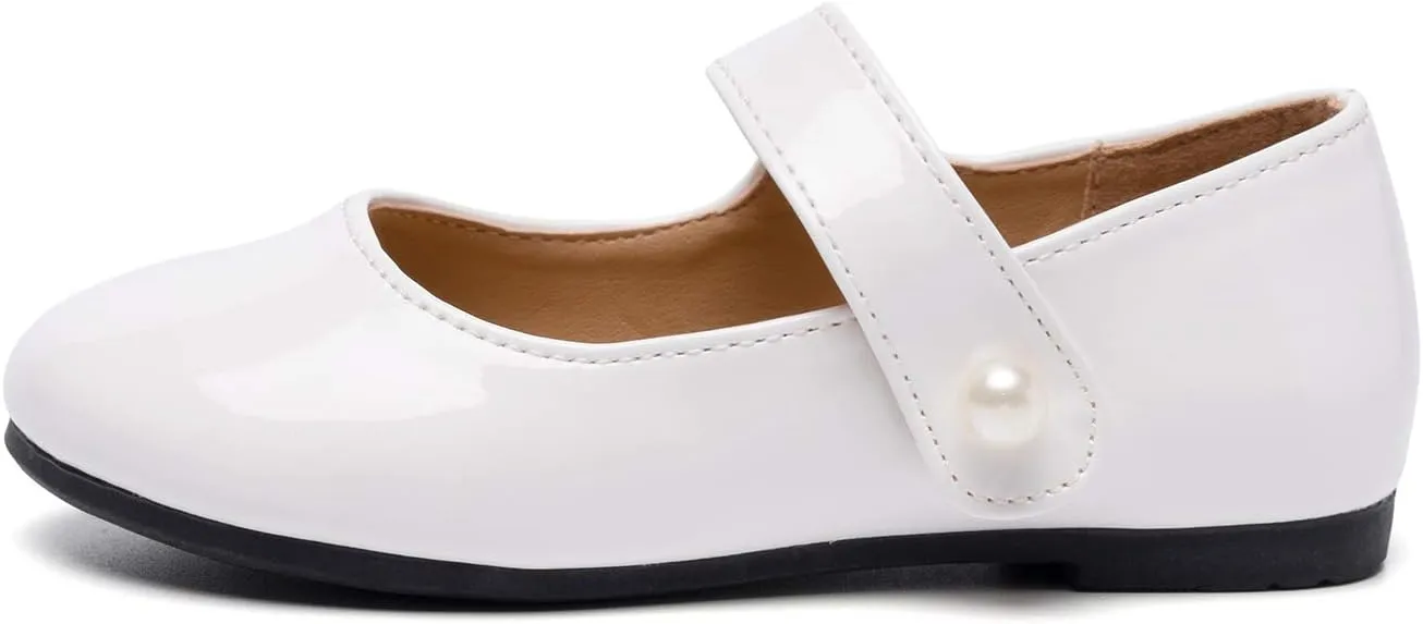 FUNKYMONKEY Toddler/Little Girl Mary Jane Dress Shoes Casual Slip on Ballet Flat