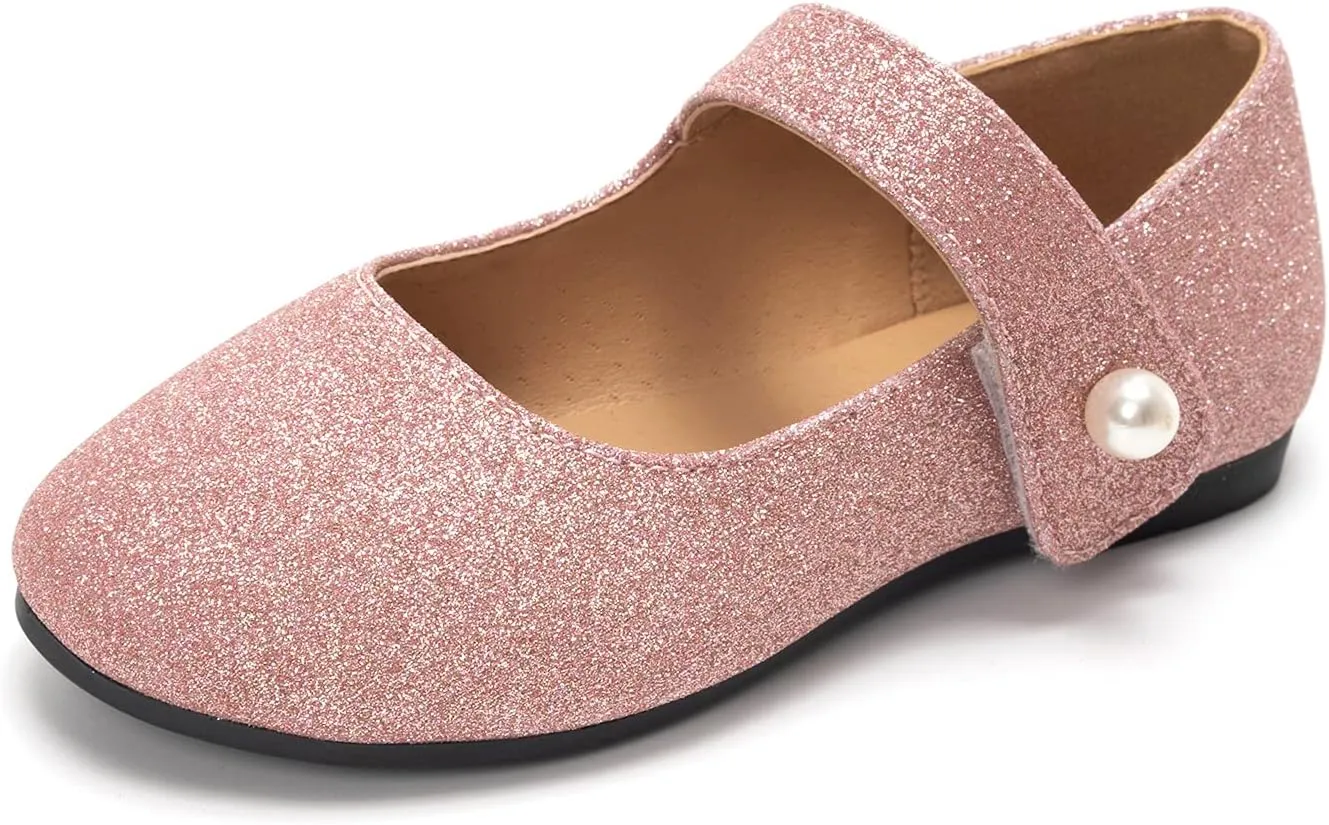 FUNKYMONKEY Toddler/Little Girl Mary Jane Dress Shoes Casual Slip on Ballet Flat