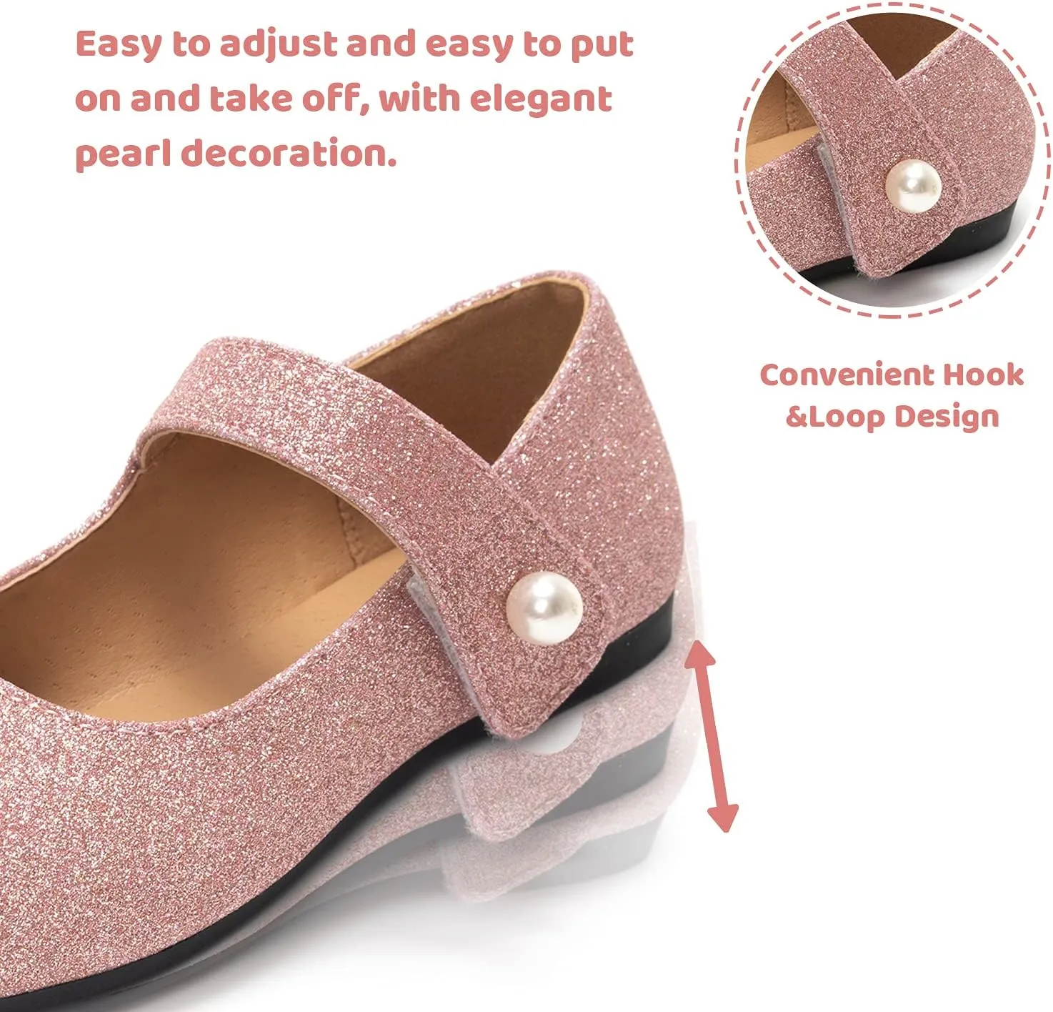 FUNKYMONKEY Toddler/Little Girl Mary Jane Dress Shoes Casual Slip on Ballet Flat