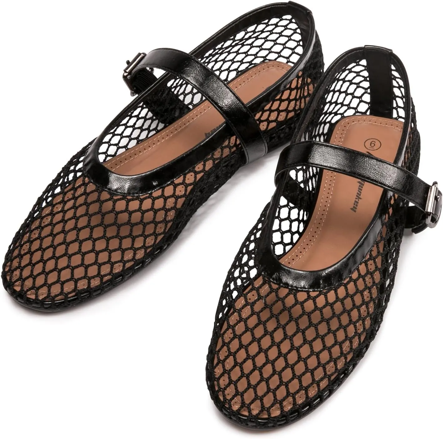 FUNKYMONKEY Women's Mesh Ballet Flats Casual Round Toe Mary Jane Flats Shoes