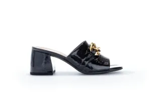 GABOR - 81.712.97 MEDIUM HEEL DRESSY MULE - BLACK PATENT