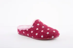 GARZON - 12000.371 "FLOWERS" FLAT MULE SLIPPER - WINE