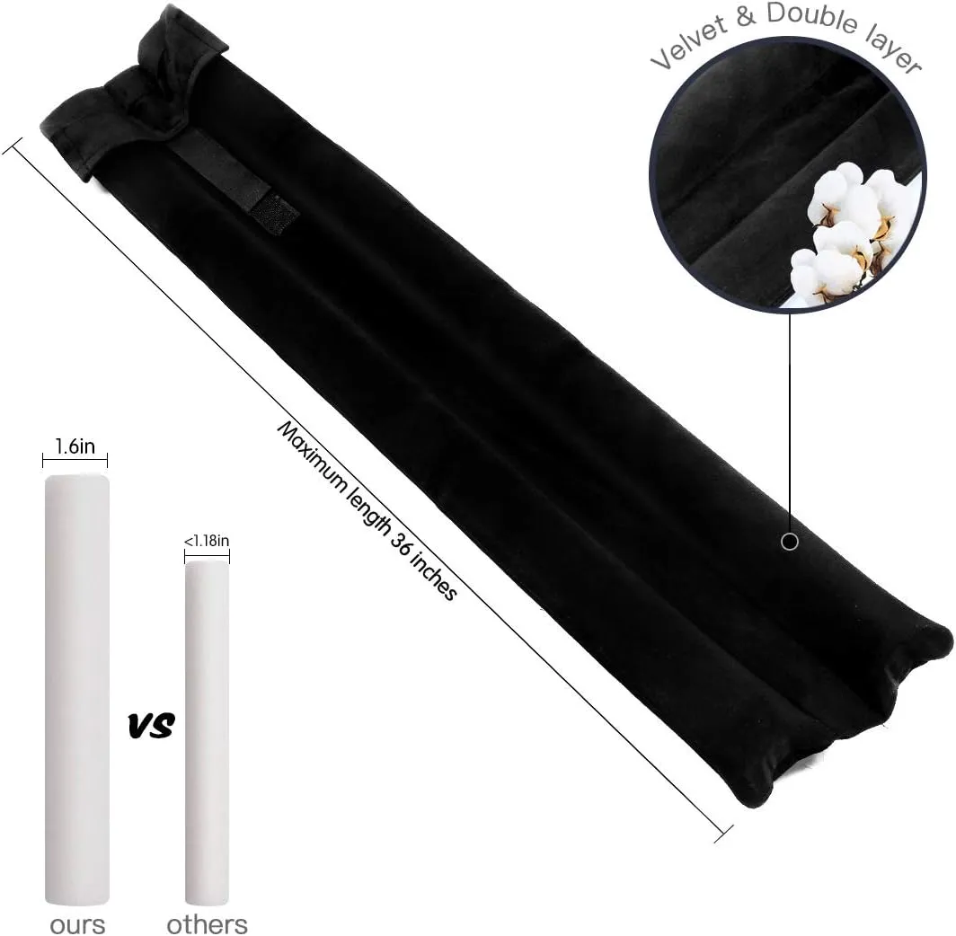 GDHOMM Under Door Draft Stopper Door Sweep Noise Blocker Weather Stripping Size Adjustable 30"-36" Gap Filler & Door Seal, Black