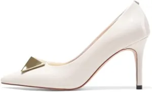 Genuine Leather Pointed Toe Slip-on Big Size Women Shoes, Thin Heel high Heel Comfortable Handmade Business Women Pumps s23s91