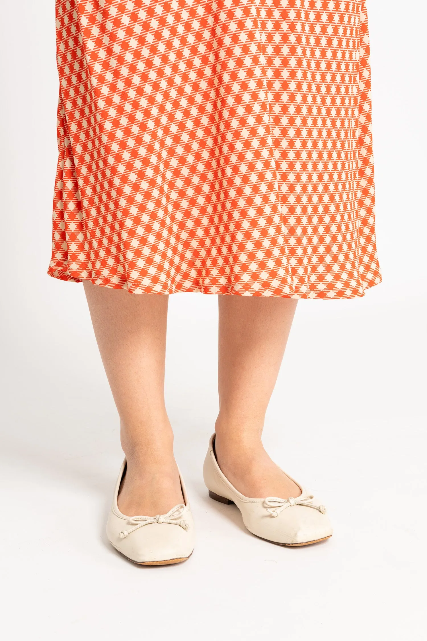 Gingham Slip Skirt - Red