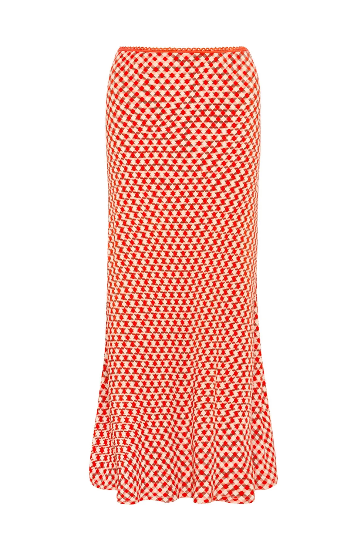 Gingham Slip Skirt - Red