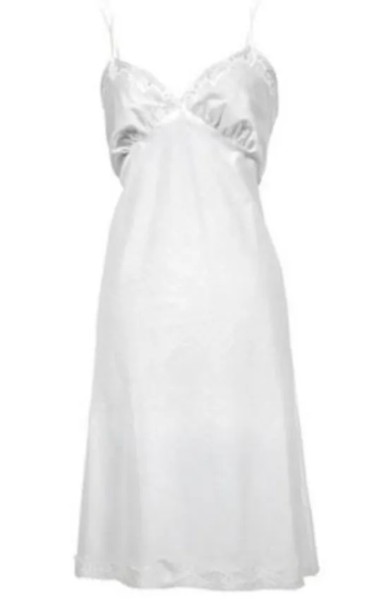 Ginia White Cotton Voile Full Slip 5021