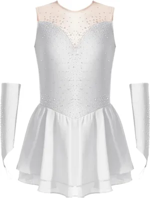 Girl Figure Skating Dress Ballet Dress Rhythmic Gymnastics Leotard Children Lyrical Dancewear