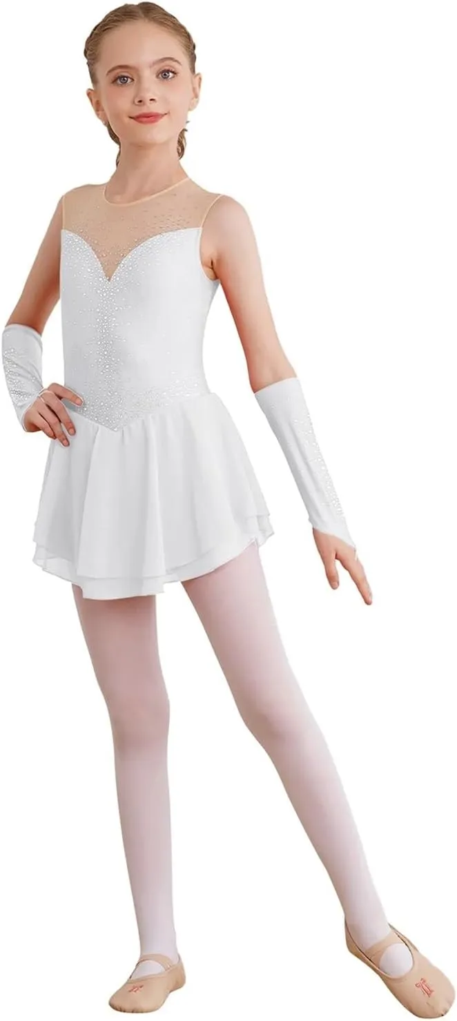 Girl Figure Skating Dress Ballet Dress Rhythmic Gymnastics Leotard Children Lyrical Dancewear