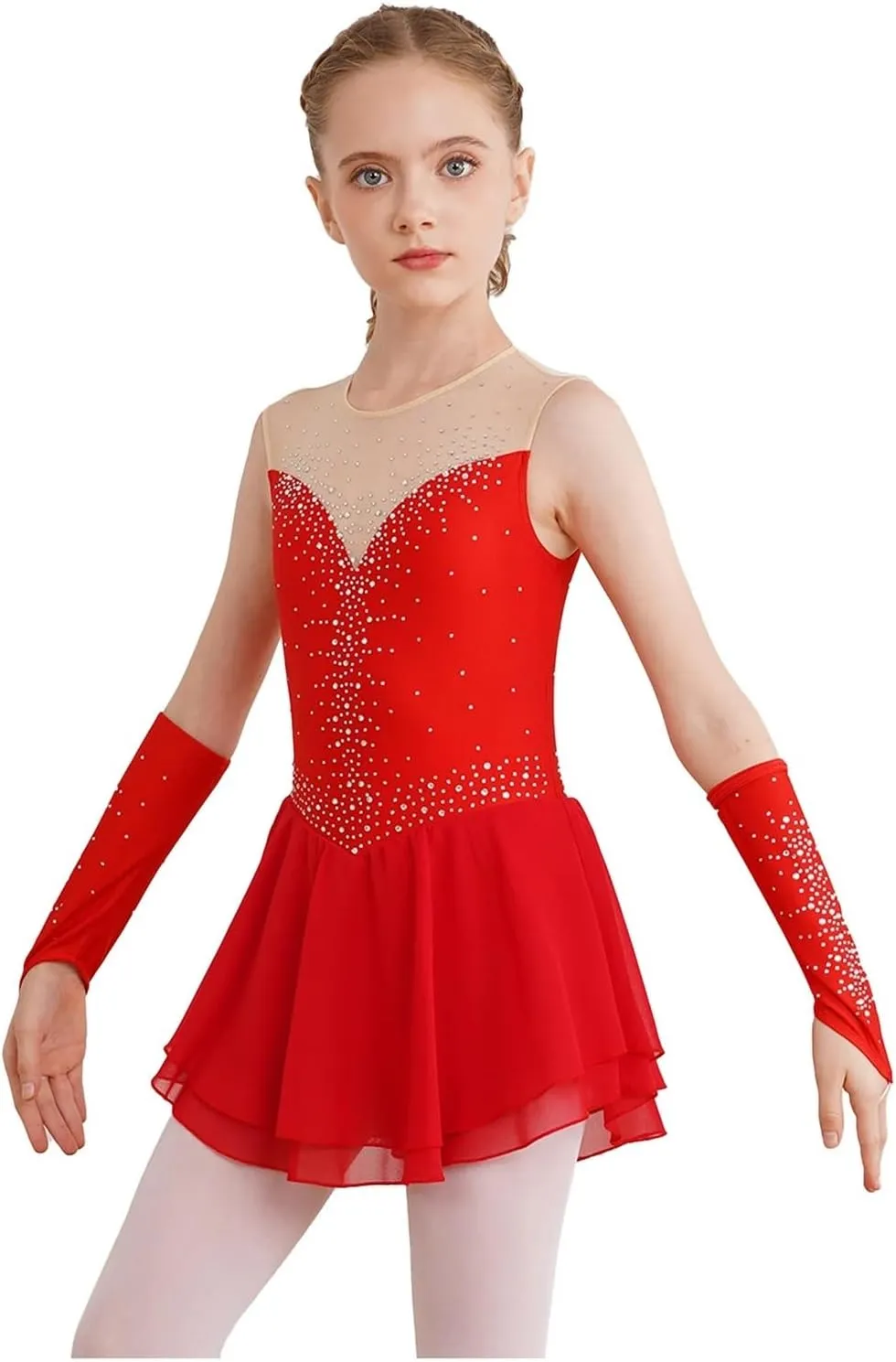 Girl Figure Skating Dress Ballet Dress Rhythmic Gymnastics Leotard Children Lyrical Dancewear