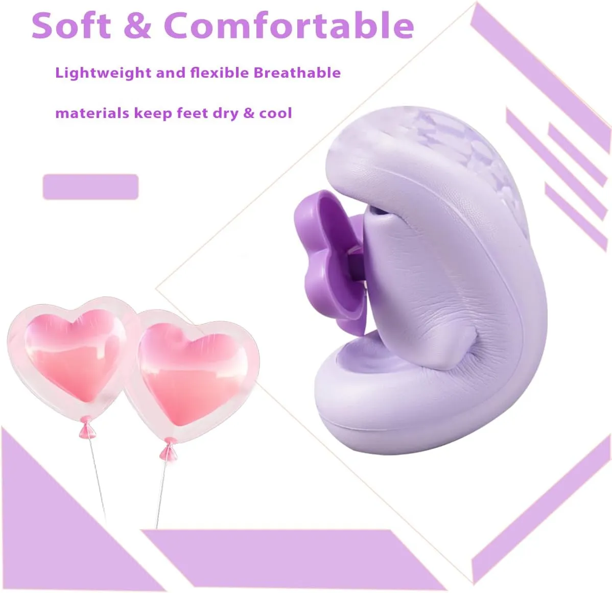 Girls Cloud Bow Slide & Shower Slippers - Non-Slip Slip-On Kids Beach Pool Indoor Outdoor Shoes