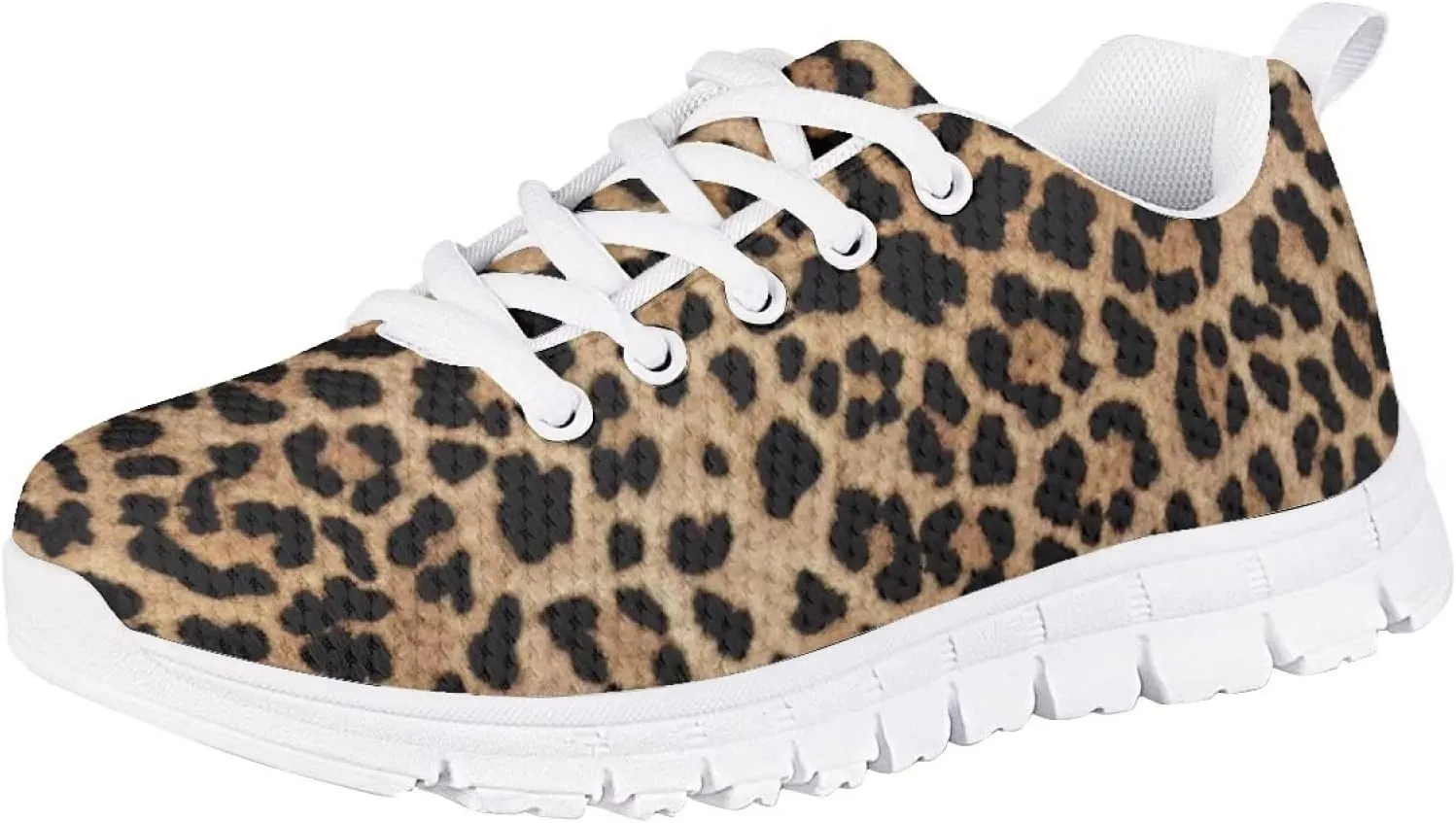 Girls Cute Tennis Shoes Cow Sunflower Leopard Print Casual Kids Sneakrs Lightweight Lace Up Soft School Athletic Running Shoes
