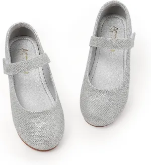 Girls Mary Jane Dress Shoes Toddler Flower Girls Kids Casual Slip on Ballet Flats School Wedding Party Church Girls Shoes