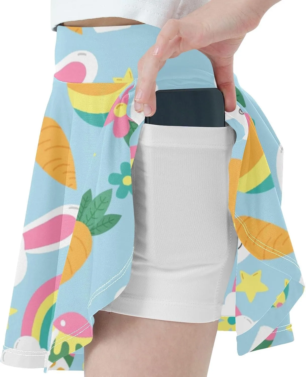 Girls Skorts Active Athletic Skirts with Inner Built-in Shorts for Golf Tennis 3-12T Camouflage Red