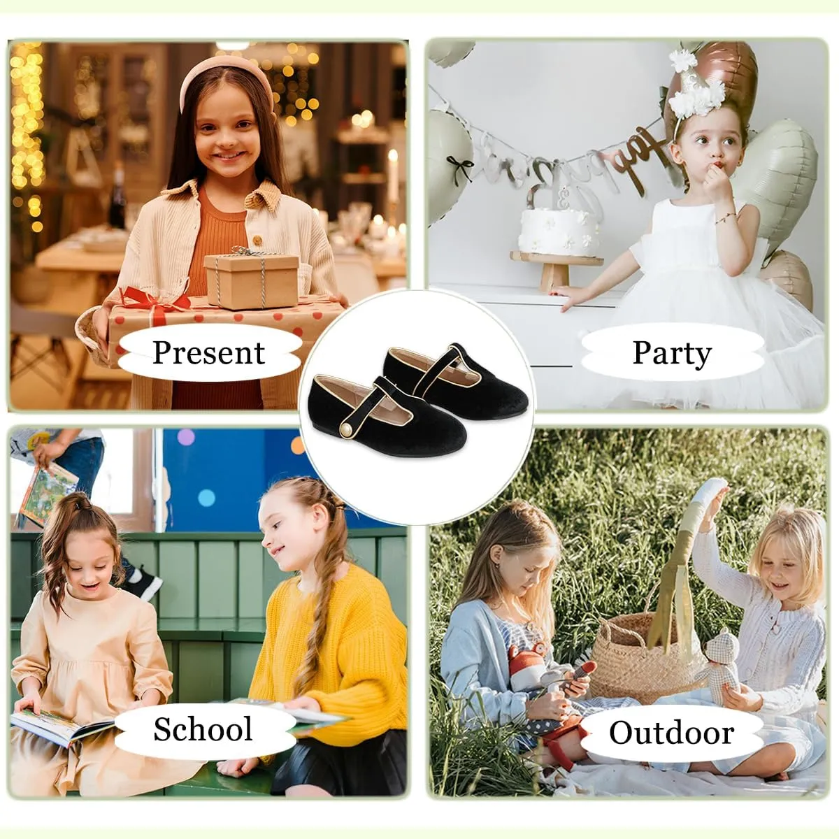 Girls Toddler Dress Shoes Ballet Mary Jane Flats for Baby Little Kids Girl