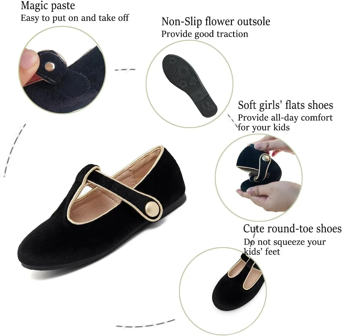Girls Toddler Dress Shoes Ballet Mary Jane Flats for Baby Little Kids Girl