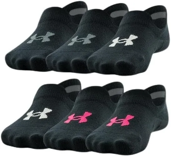 Girls' UA Essential 6-Pack Ultra Low Tab Socks